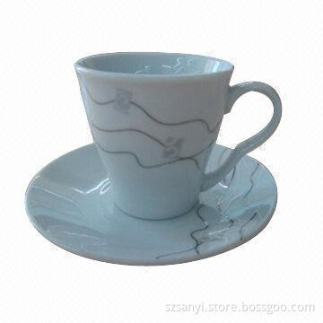 12-piece Coffee Cup and Saucer with Practical Shape